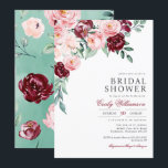 Pink Burgundy Floral Greenery Bridal Shower  Invitation<br><div class="desc">Botanical floral invitation for a lovely garden,  summer,  spring,  or any season bridal shower. You can fully customize all elements and use this design for any occasion, .</div>
