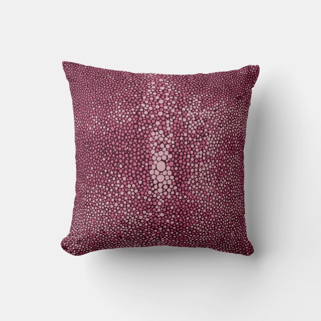 Pink & Burgundy Shagreen Throw Pillow (Front)