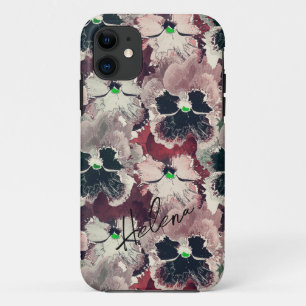 Pink, burgundy watercolor flowers  Case-Mate iPhon iPhone 11 Case