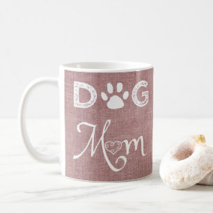 Pink Burlap Chien Maman Café Mug