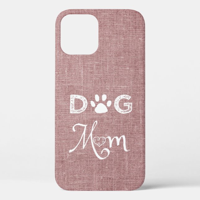 Pink Burlap Chien Maman coque iphone (Verso)