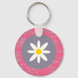 Pink Burn Out Pattern Peace Love Destiny Art Keychain