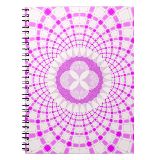 Pink Burst Fractal Notebook (Front)