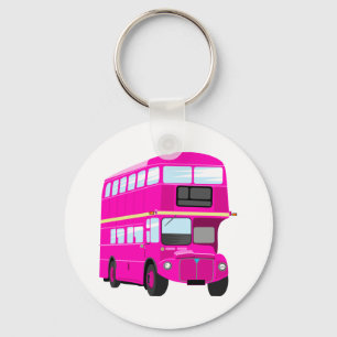 Pink Bus Keychain