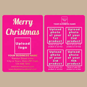 Pink Business Brand on Christmas Foil Holiday Card