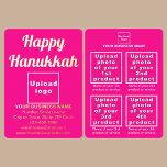 Pink Business Brand on Hanukkah Foil Holiday Card<br><div class="desc">Happy Hanukkah! Wishing you joy, peace and blessing this festival of lights. A holiday to celebrate and to advertise also your business or to promote your brand name to customers or clients. Customizable foil holiday card that you can put your business brand, your products or services and with Hanukkah greeting....</div>