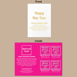 Pink Business Brand on New Year Foil Card