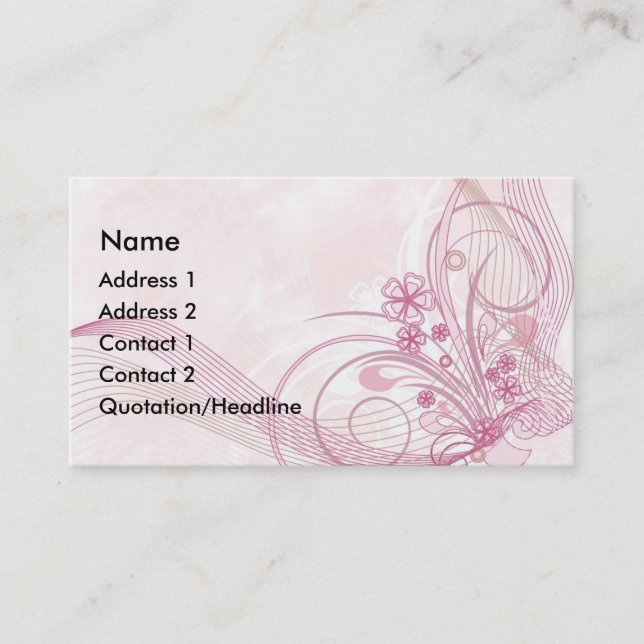 pink business card (Front)