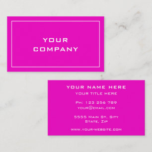 Pink Business Card Your Colours Font Name Text Inf