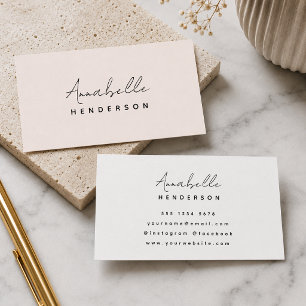 Pink Business Cards   Minimalist Elegant Blush