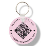 Pink | Business Custom QR Code Keychain<br><div class="desc">Customizable QR Code keychain,  with a pink background. To generate a new QR code on the design,  add your website URL or social media handle in the " personalize this template" feature.</div>