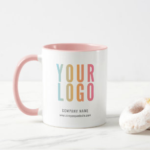 Pink Business Logo Custom Promotional Mug