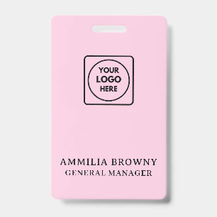 Pink Business Logo   Modern Employee Staff Design Badge