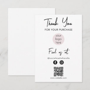 Pink Business Logo Thank You Logo Social Media Card