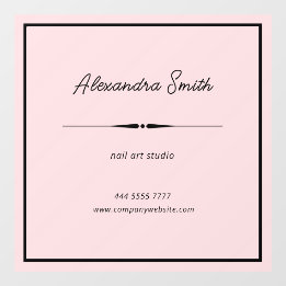 Pink Business Office Name Frame Black Window Cling