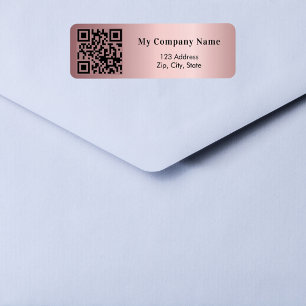 Pink business qr code return address