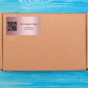 Pink business qr code return address shipping
