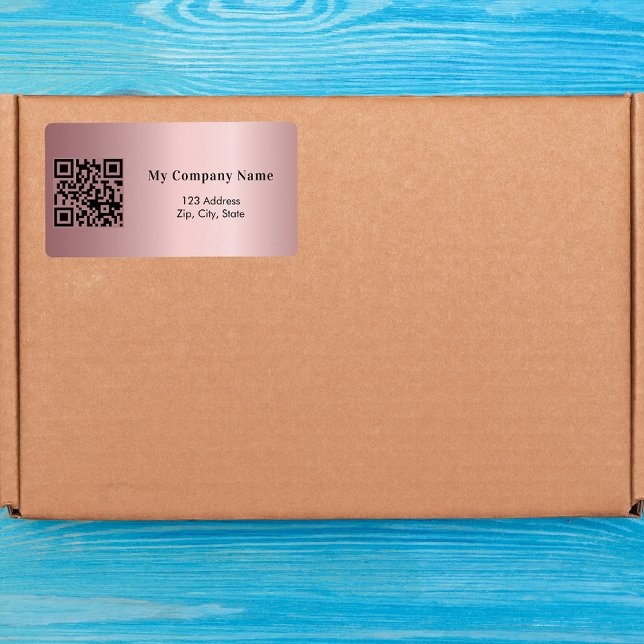 Pink business qr code return address shipping (Creator Uploaded)