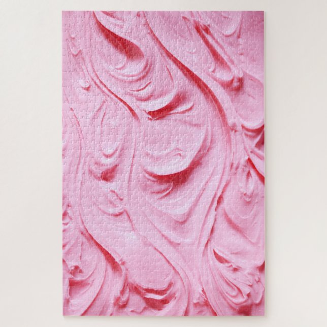 Pink Buttercream Frosting Swirls Jigsaw Puzzle (Vertical)