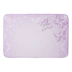 Pink butterflies bath mat