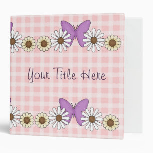 Pink Butterflies Binder