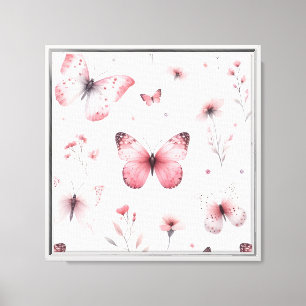 Pink Butterflies Canvas Print