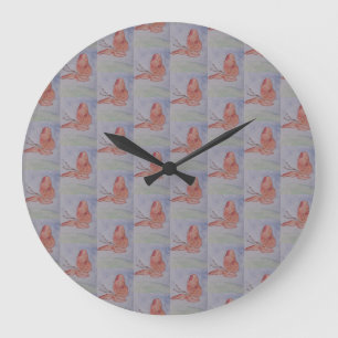 Pink Butterflies Clock