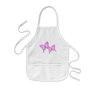 Pink Butterflies Design Painting Smock Kids Apron