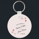 Pink Butterflies Garden Romantic Simple Wedding  Keychain<br><div class="desc">Wedding Butterflies in Pink Illustration for a Garden Wedding</div>