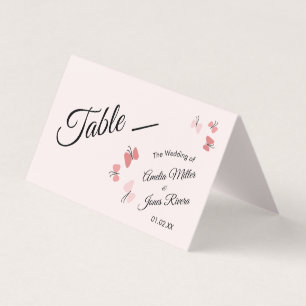 Pink Butterflies Garden Romantic Wedding  Business Card