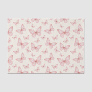 Pink butterflies in cream tissue paper