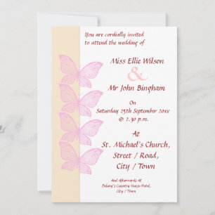 Pink Butterflies Invitation