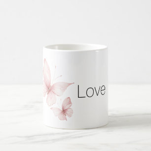 Pink Butterflies Love Coffee Mug