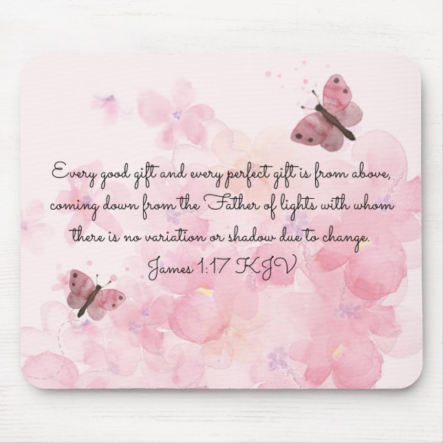 Pink Butterflies  Mouse Pad (Front)