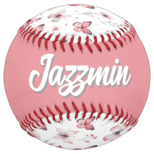 Pink Butterflies (personalize) Softball
