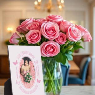 Pink Butterflies Quinceanera Plaque