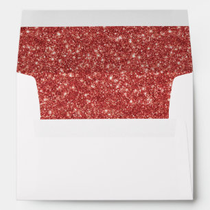 Pink Butterflies Red Glitter Bridal Shower Envelope