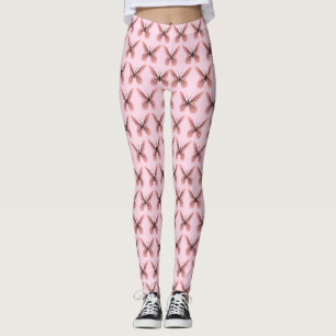 Pink Butterflies You Choose Background Colour Leggings