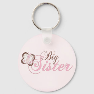 Pink Butterfly 2 Big Sister Keychain