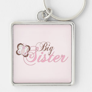 Pink Butterfly 2 Big Sister Keychain