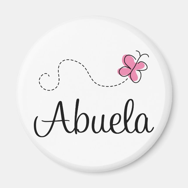 Pink Butterfly Abuela Gift Tee Magnet (Front)