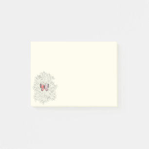 Pink Butterfly And Roses Art - Post-it Notes