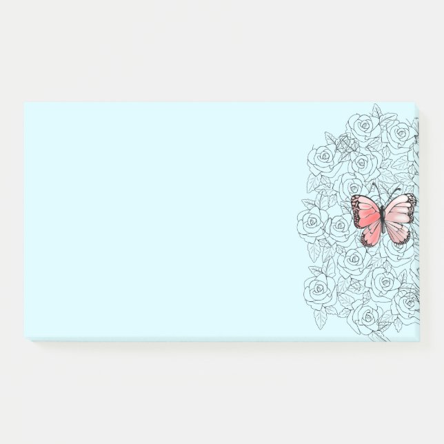 Pink Butterfly And Roses Art   - Post-it Notes (Front)