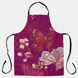 Pink Butterfly Apron