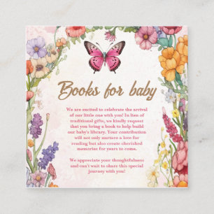 Pink Butterfly Baby Shower Floral Garden Enclosure Card