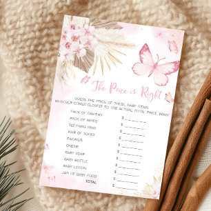 Pink Butterfly Baby Shower The Price Is Right Game