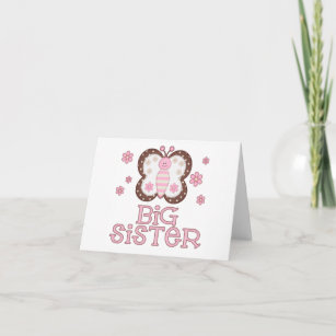 Pink Butterfly Big Sister Card