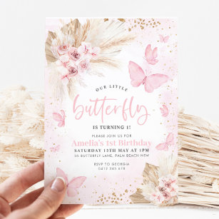 Princess Birthday Invitation Card Butterfly Custom Girl 1st -  Canada