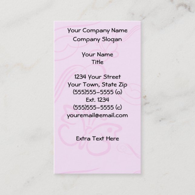 Pink Butterfly Business Card (Front)