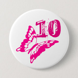 Pink butterfly button for age 10.